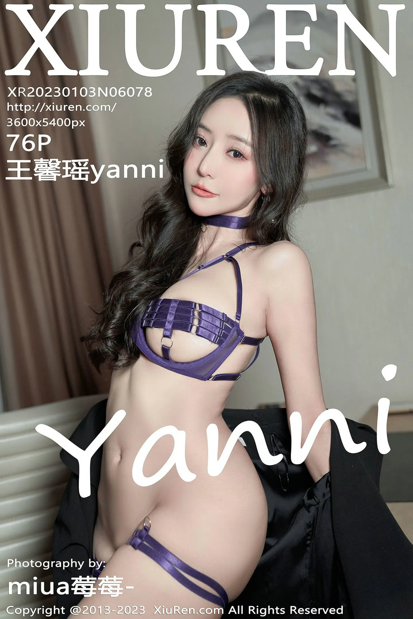 [XiuRen秀人网]No.6078_女神王馨瑶yanni脱黑色外衣露紫色情趣内衣秀完美身材诱惑写真76P-秀人网 - XiuRen.Space